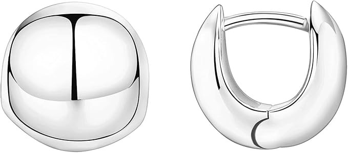 PAVOI 14K Gold Plated 925 Sterling Silver Post Ultra Thick Huggie Earring | Women's Mini Hoop Ear... | Amazon (US)