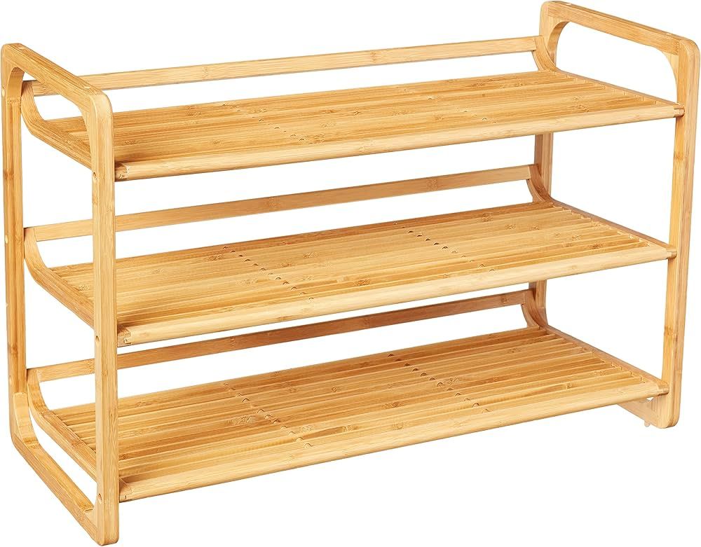 Honey-Can-Do SHO-01599 Bamboo 3-Tier Shoe Shelf | Amazon (US)