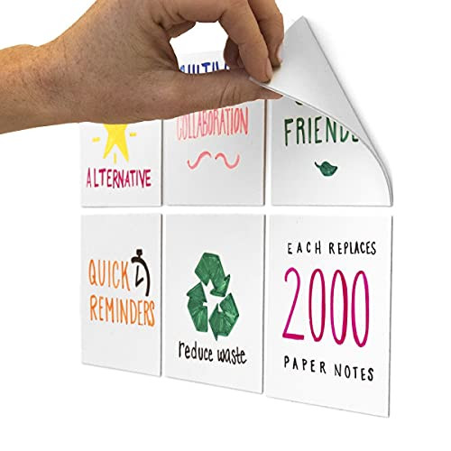 mc squares Stickies 4x4 Reusable Sticky Notes | 6-Pack 2-Year Re-Stickable Mini Whiteboards with Smu | Amazon (US)