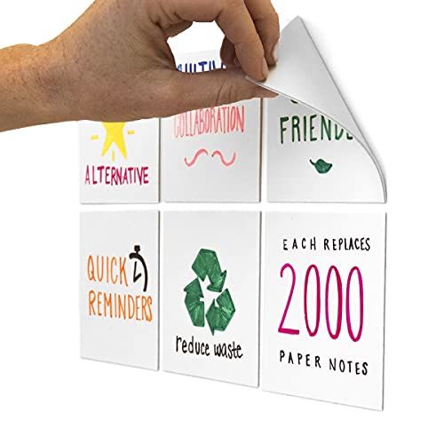 mc squares Stickies 4x4 Reusable Sticky Notes | 6-Pack 2-Year Re-Stickable Mini Whiteboards with Smu | Amazon (US)