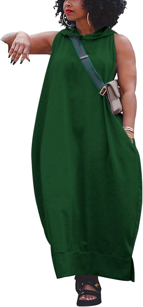 YeGine Oversize Tshirt Dress Women Summer Sleeveless Maxi Dress with Pockets | Amazon (US)