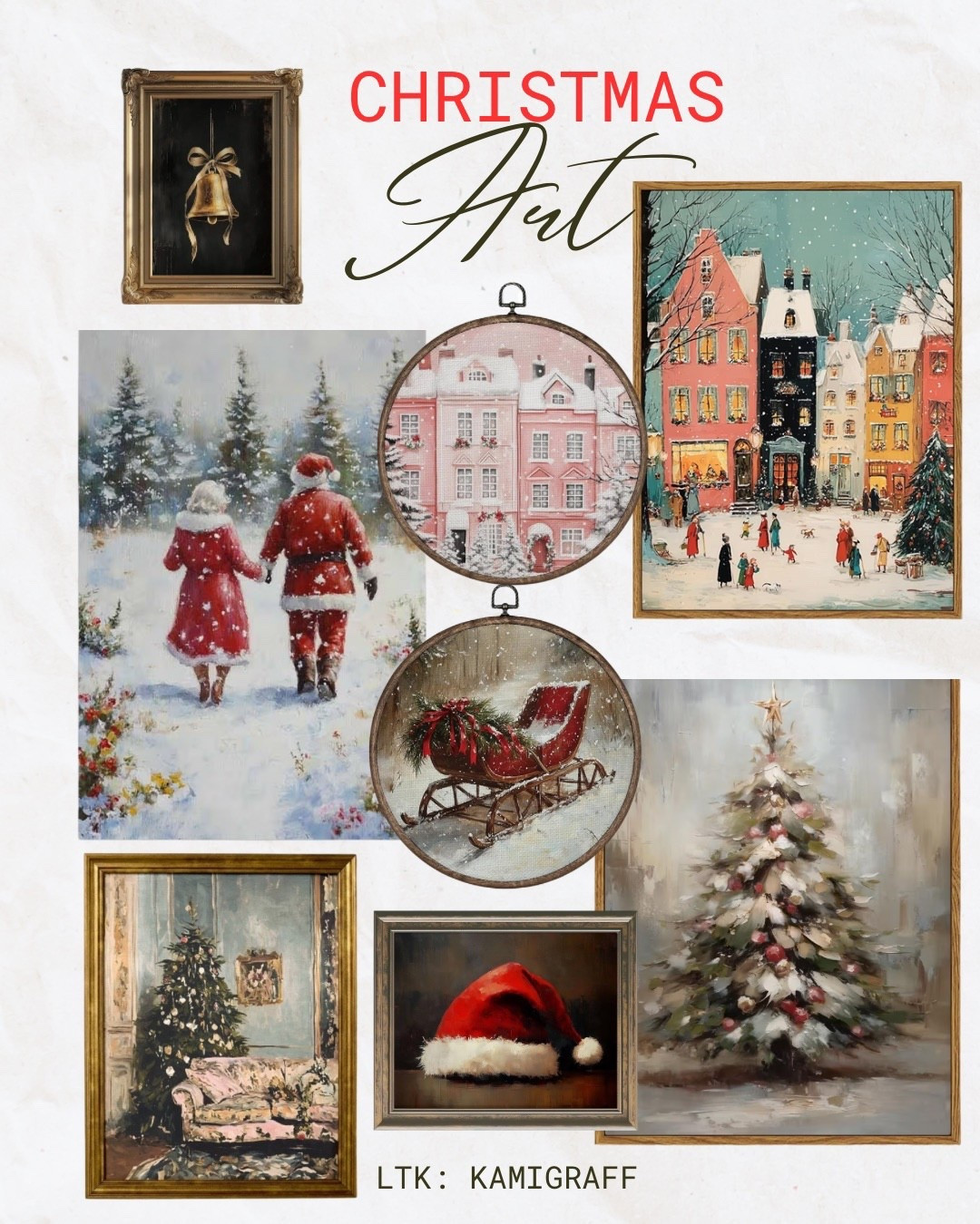 Christmas art for any room in your home 

#LTKSeasonal #LTKHoliday #LTKHome