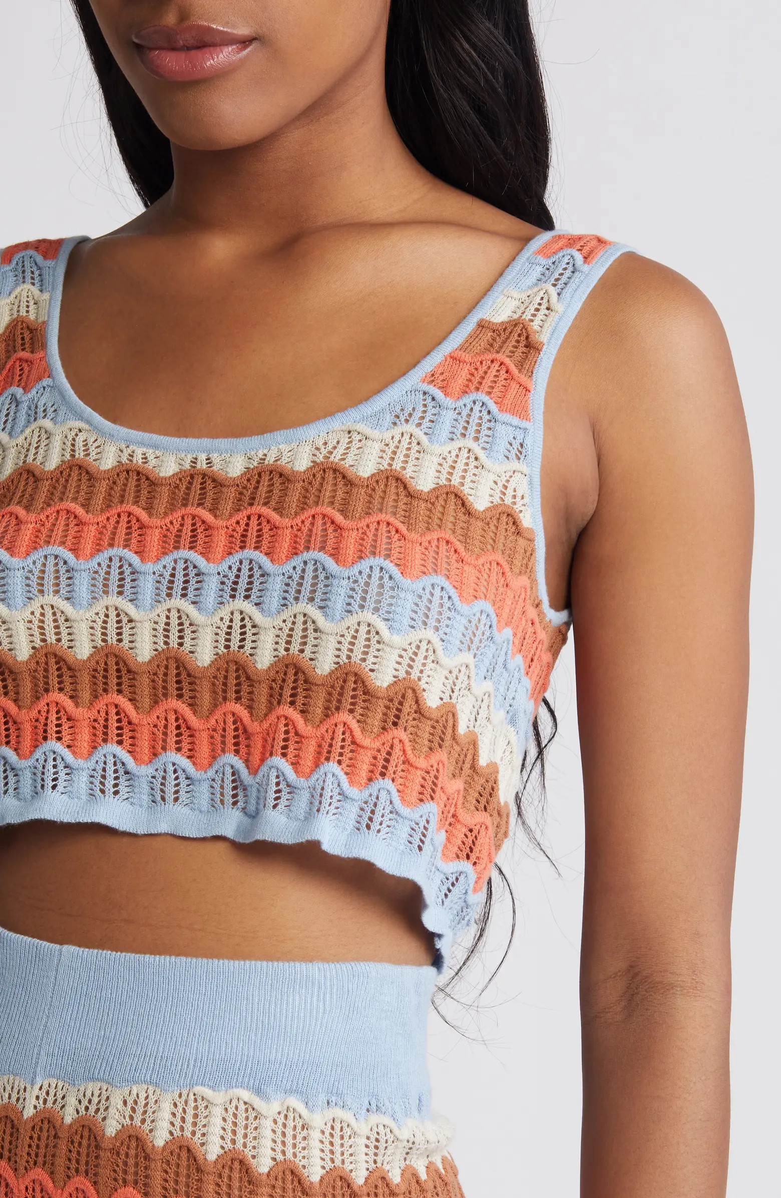 Santorini Sun Pointelle Stitch Crop Sweater Tank | Nordstrom