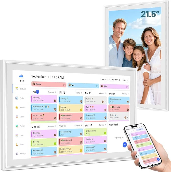 Digital Calendar, 21.5 Inch Smart Wall Calendar & 2026 Planner & Chore Chart, Gifts for Women Men... | Amazon (US)