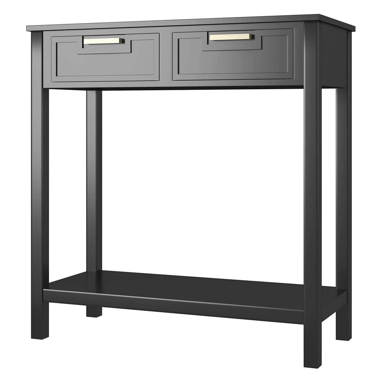 Modern Entryway Accent 2 Drawer Sofa Side Table Black | Shop Simon