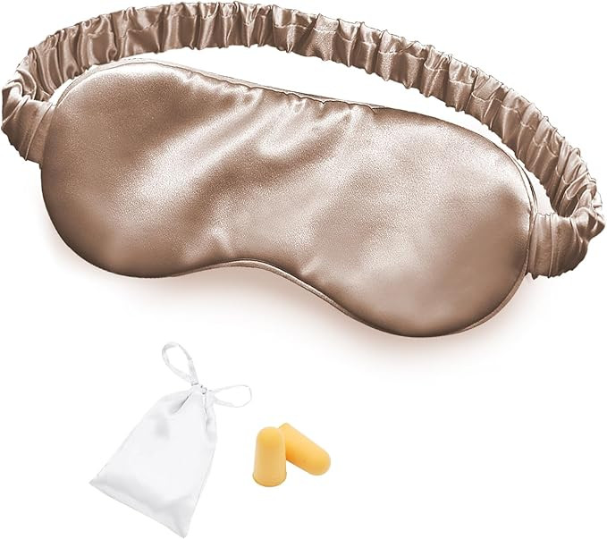 Silk Sleep Mask Eye Mask Blindfold with Double Layer Silk Filling and Elastic Strap for Full Nigh... | Amazon (US)