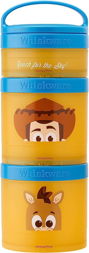 Whiskware Disney Pixar Stackable Snack Containers for Kids and Toddlers, 3 Stackable Polypropylen... | Amazon (US)