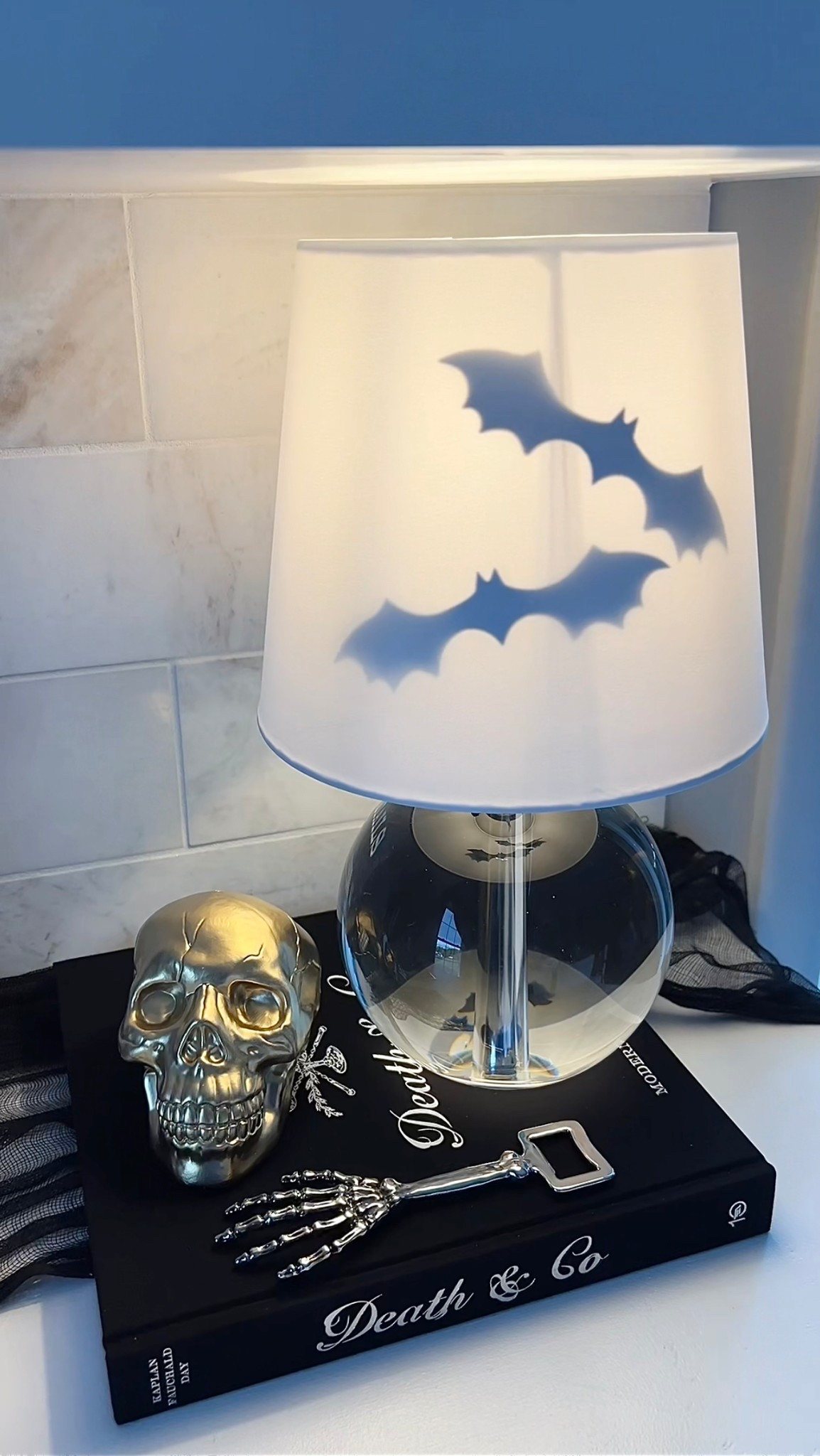 Bats inside a lamp shade is such a fun way to add a spooky vibe to any space 🦇 

#LTKHome #LTKSeasonal