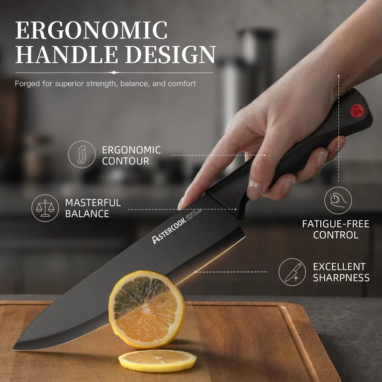 Astercook 14-Piece Kitchen Knife Set, Knives Block Set with Built-in Sharpener, Healthy Anti-Rust... | Walmart (US)