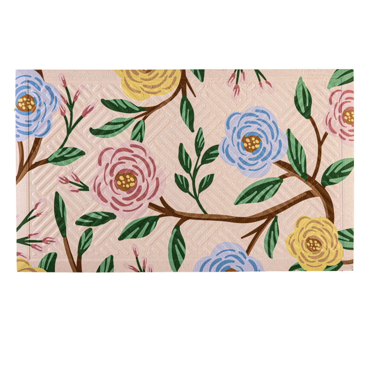 What She Shed Floral Embossed Mat | Plow & Hearth