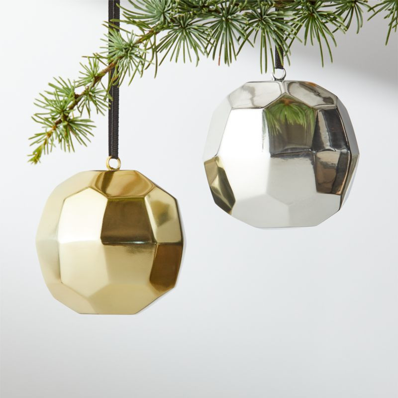 Bezel Metal Faceted Ornaments | CB2 | CB2