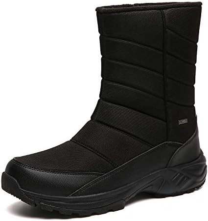 SILENTCARE Mens Winter Mid-Calf Snow Boot Fur Warm Waterproof Slip On Outdoor Athletic | Amazon (US)
