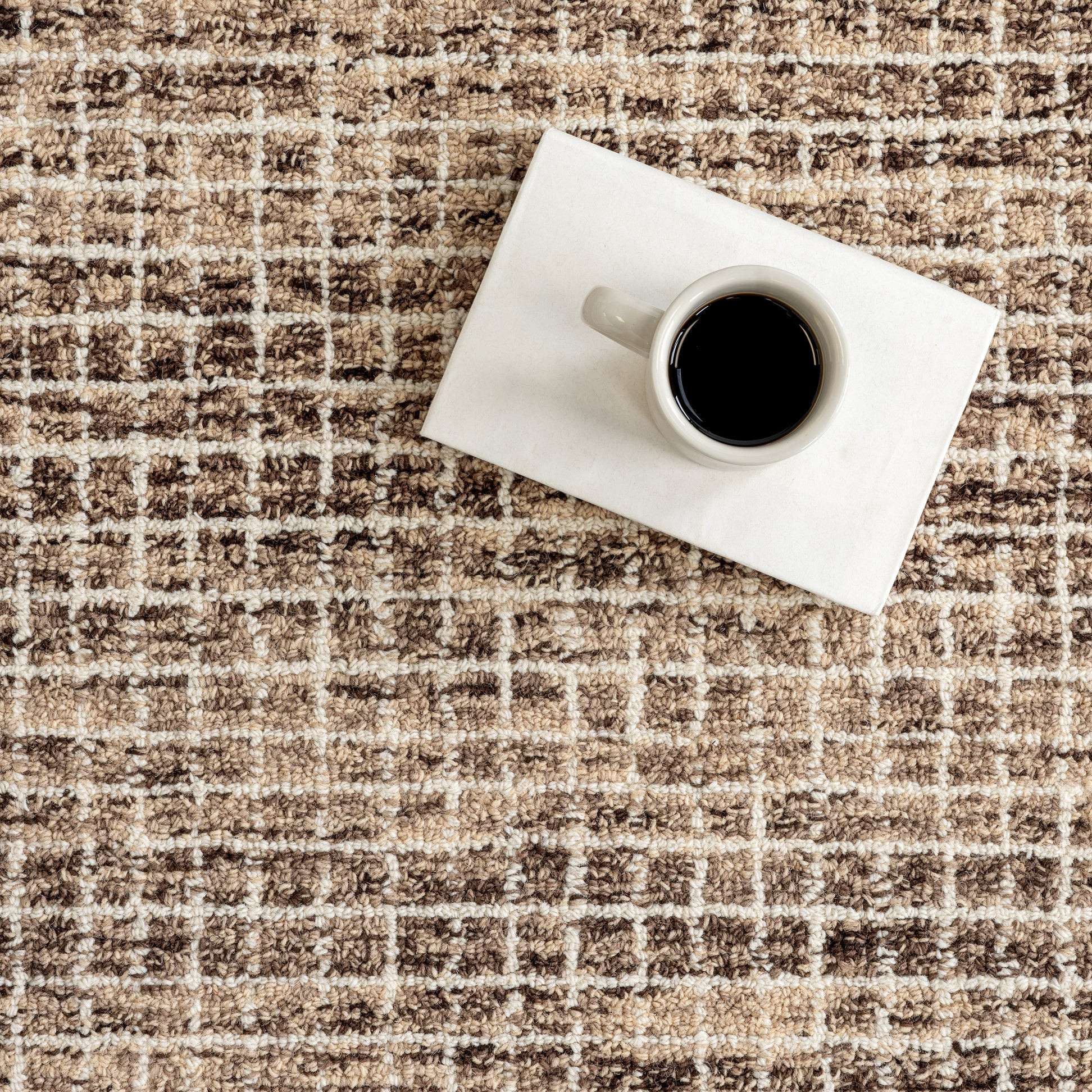 Melrose Checked Rug | Brown | Rugs USA