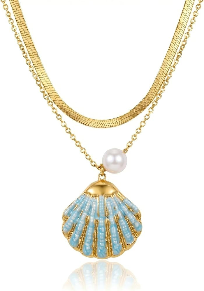 Harlermoon Layered Snake Chain Necklace for Women, 18K Gold Plated Stainless Steel, Aesthetic Mer... | Amazon (US)