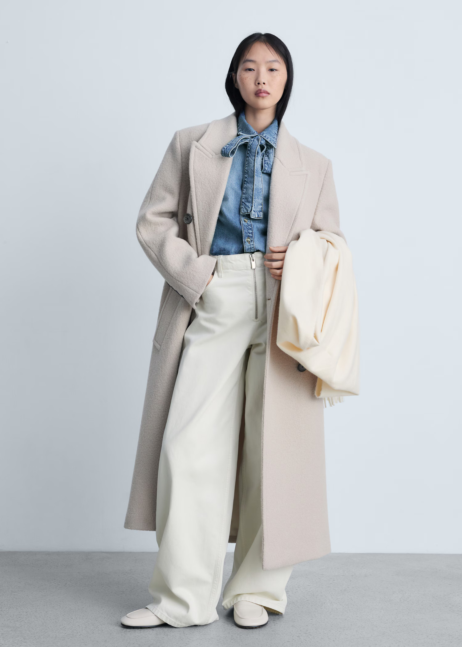 Denim shirt with bow - Women | MANGO USA | Mango (US/MX/AU)