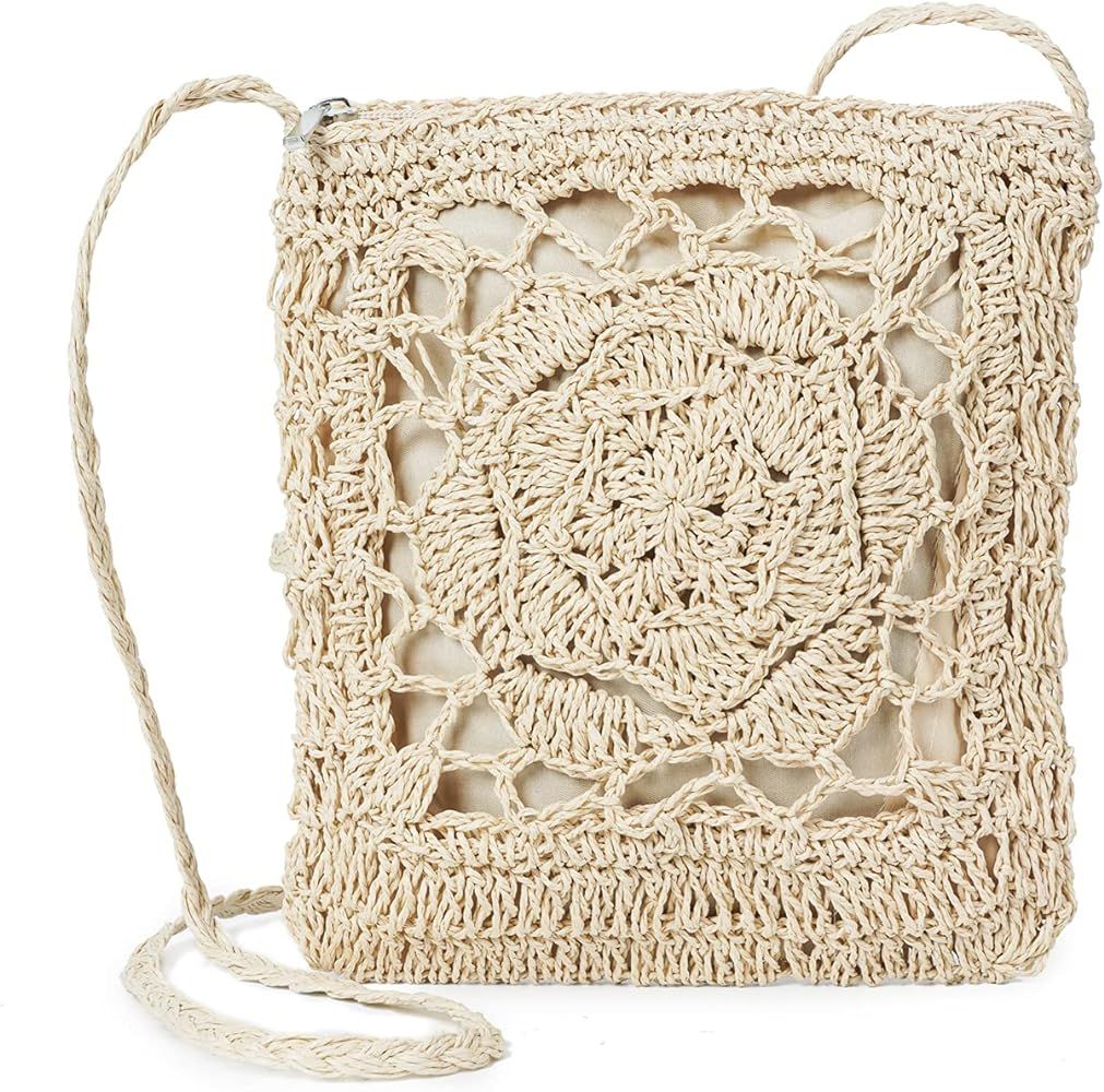 Amazon.com: Straw Crossbody Bag JOSEKO Women Weave Shoulder Bag Summer Beach Wicker Purse : Cloth... | Amazon (US)