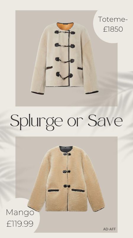 Splurge or Save 🤍
Totême coat dupe 🤍

#LTKSeasonal #LTKstyletip #LTKsalealert