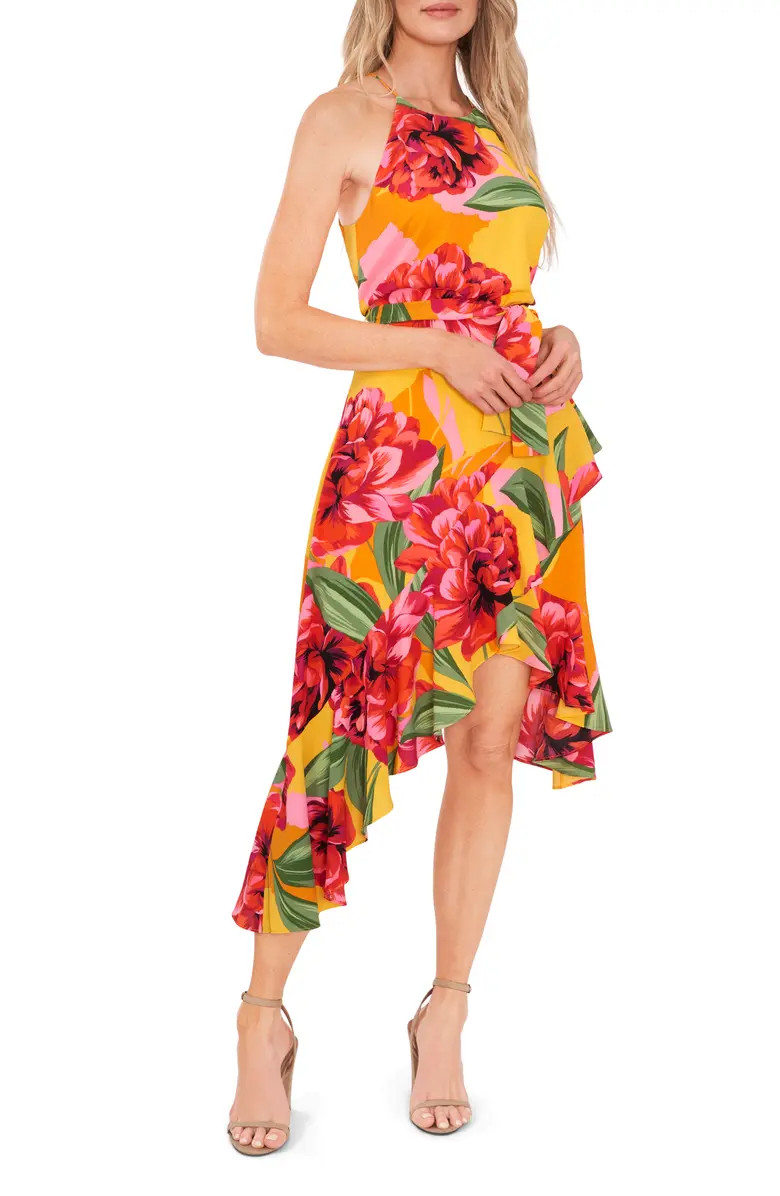 CeCe Floral Print Ruffle High-Low Dress | Nordstrom | Nordstrom