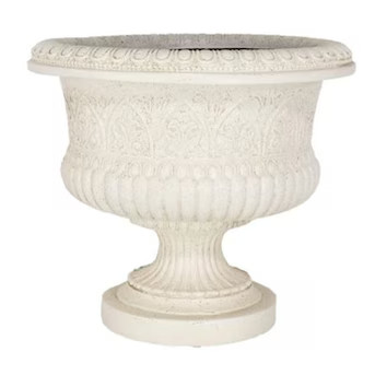 MPG Planters Urn 19.0-in W x 22.0-in L White Mixed/Composite Indoor/Outdoor Planter | Lowe's