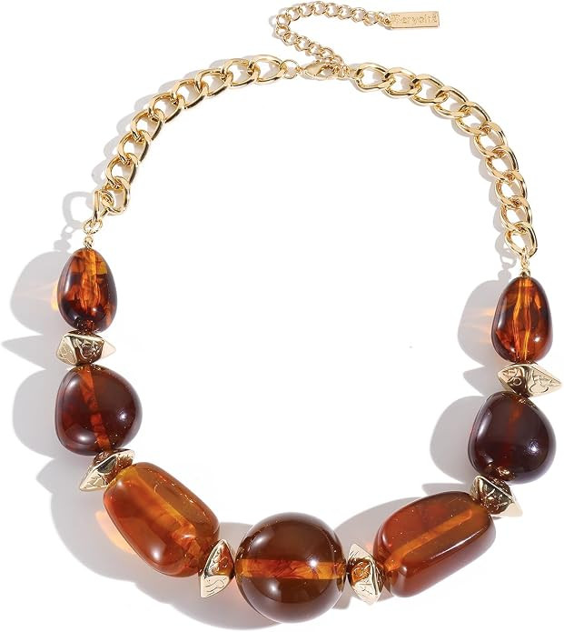 Chunky Bead Necklaces For Women Trendy Boho Collar Statement Necklace Choker Summer Beach Jewelry... | Amazon (US)