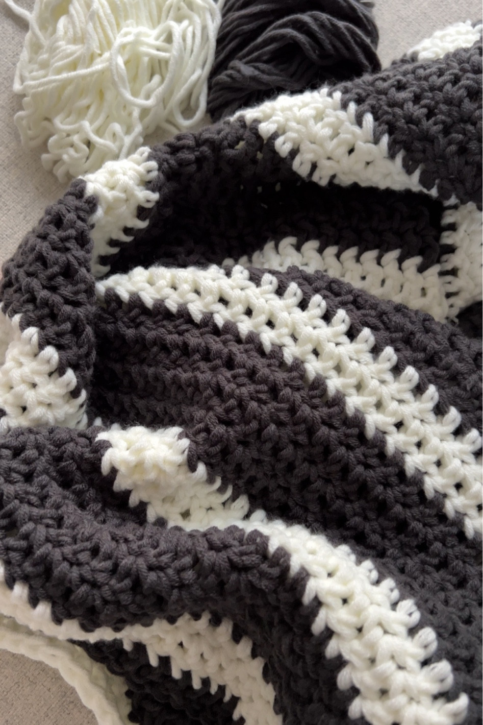 Yarn I used for my crochet sweater 🧶 Each color come in a pack of 5 balls. You‘ll need around 4 balls of the grey & 2 of the white if you’re around my size. I used a 9mm hook  & stitch markers  

#LTKSeasonal #LTKfindsunder50 #LTKeurope