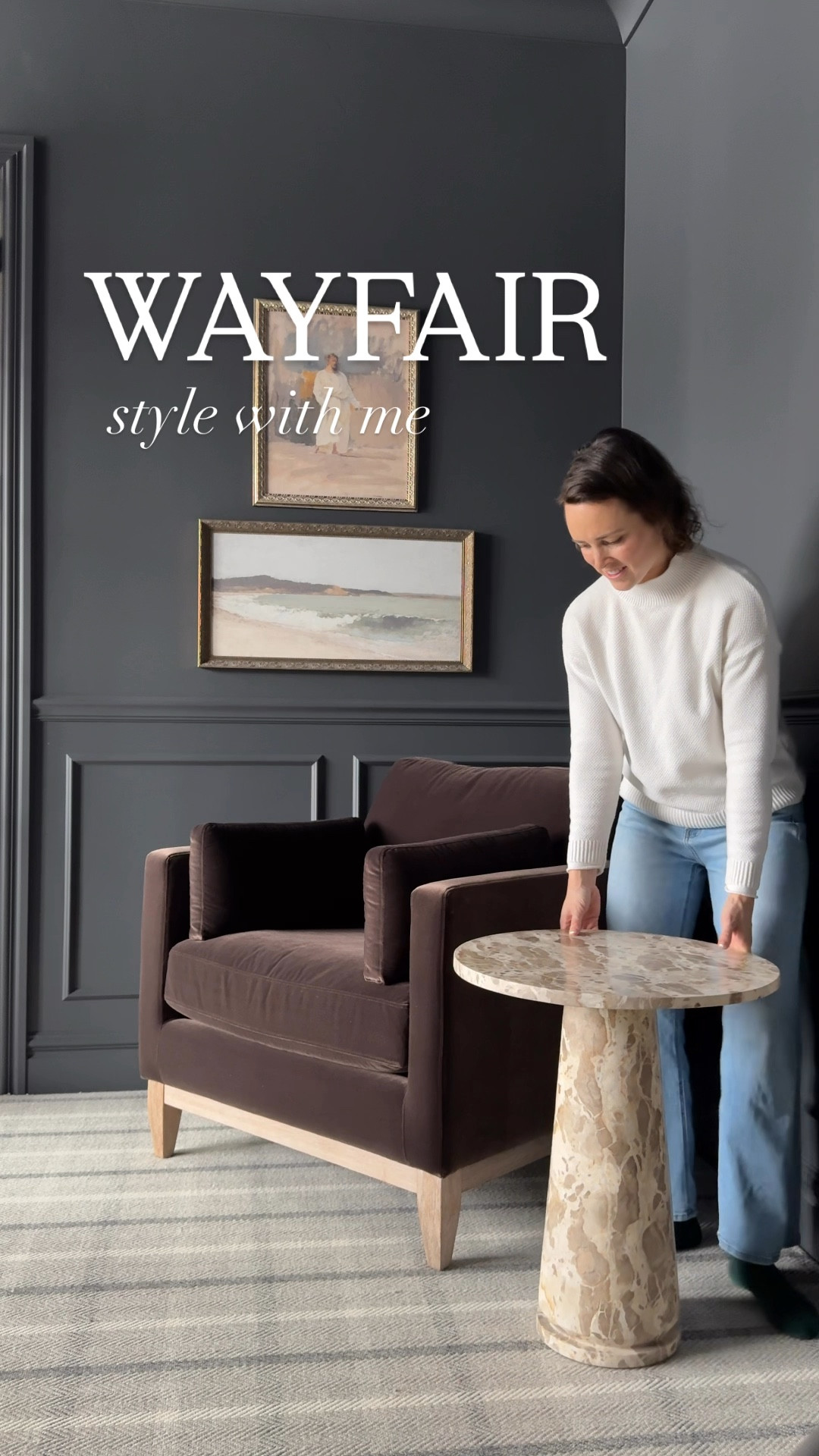 Styling the coziest corner in my den with the NEW dark brown velvet accent chair, marble pedestal table, and ruffled grid pattern throw pillow from @wayfair

#wayfairpartner #wayfair #ad

Wayfair, accent chair, arm chair, brown chair, accent table, pedestal table, end table, throw pillow, Chris loves Julia, living room, office, library, den, moody

#LTKHome #LTKWatchNow #LTKSaleAlert