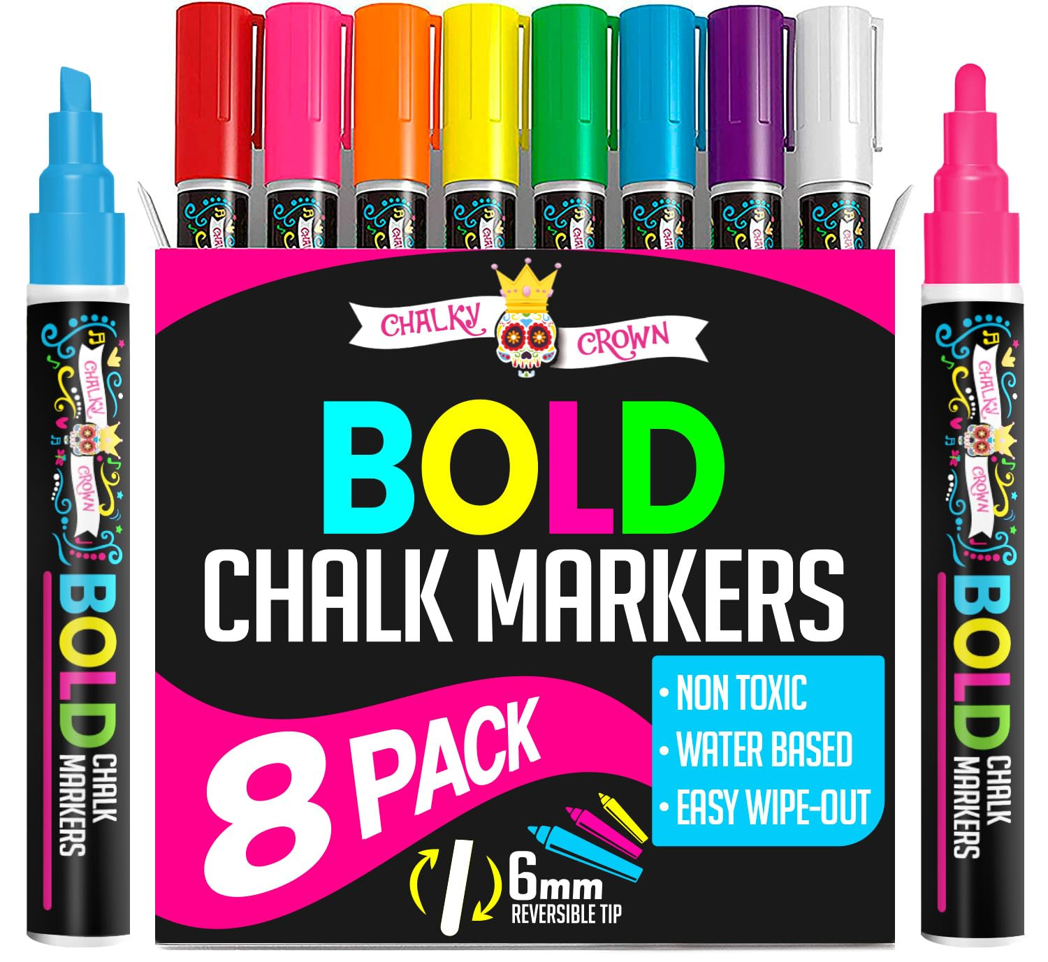Bold Liquid Chalk Markers - Dry Erase Marker Pens for Chalkboards, Signs, Windows, Blackboard, Gl... | Amazon (US)