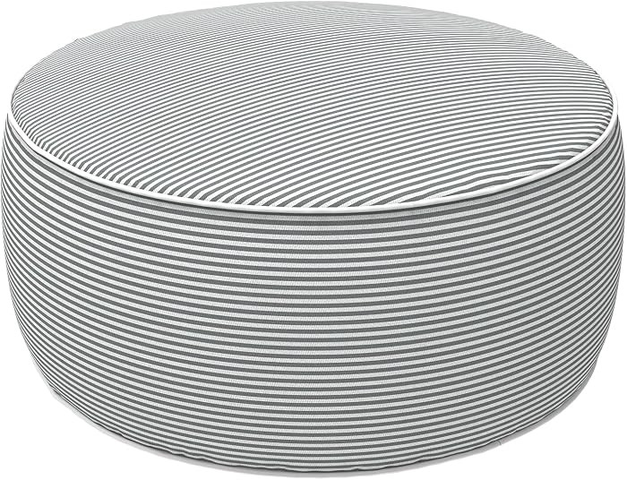 Indoor/Outdoor Inflatable Ottoman with Handle D21 x H9 Inch, Weather-Resistant Round Footstool Po... | Amazon (US)