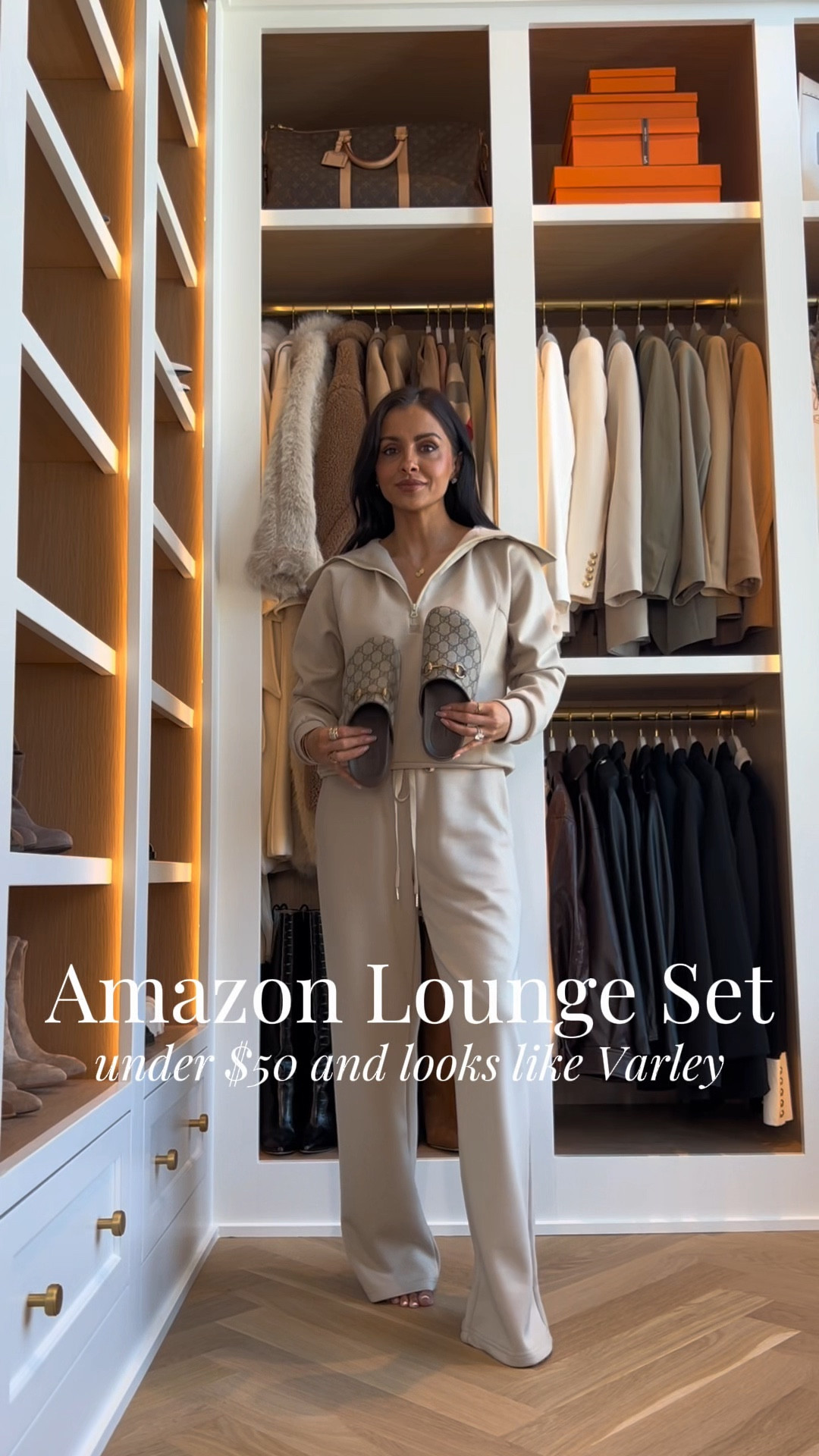 Amazon casual outfits, wearing the Amazon lounge set that’s on sale for under $50! Looks and feels like Varley but for way less! Paired them with my Gucci mules and affordable Steve Madden mules.

#LTKPetite #LTKActive #LTKOver40