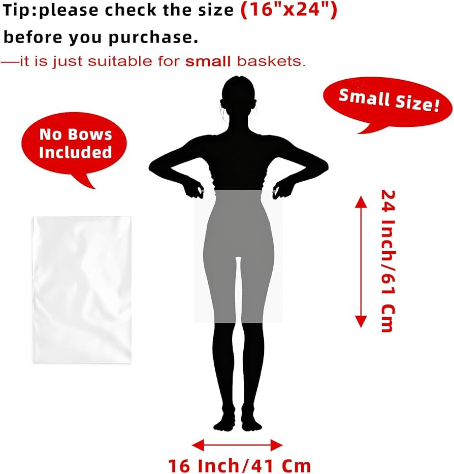 Morepack Cellophane Bags,16x24 Inch 20 Pcs Cellophane Wrap for Gift Baskets, Clear Basket Bags | Amazon (US)