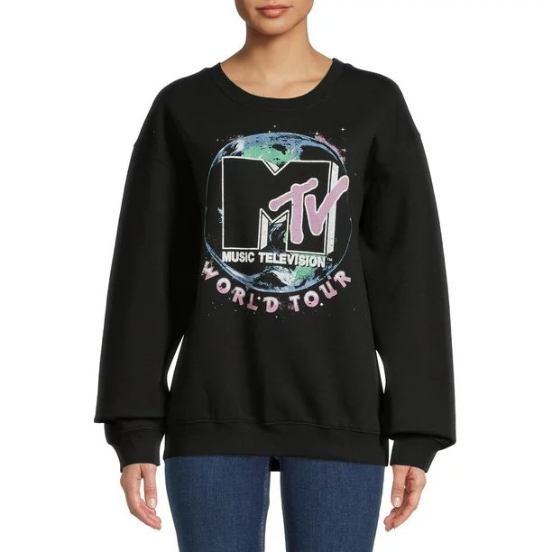 MTV Juniors' World Tour Graphic Fleece Sweatshirt - Walmart.com | Walmart (US)
