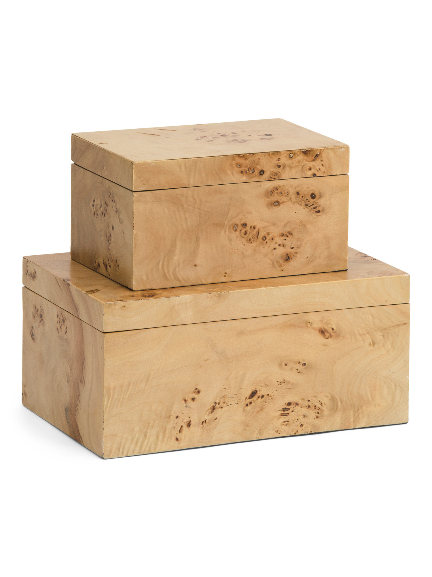 2pc 11in And 8in Burl Wood Storage Boxes | TJ Maxx