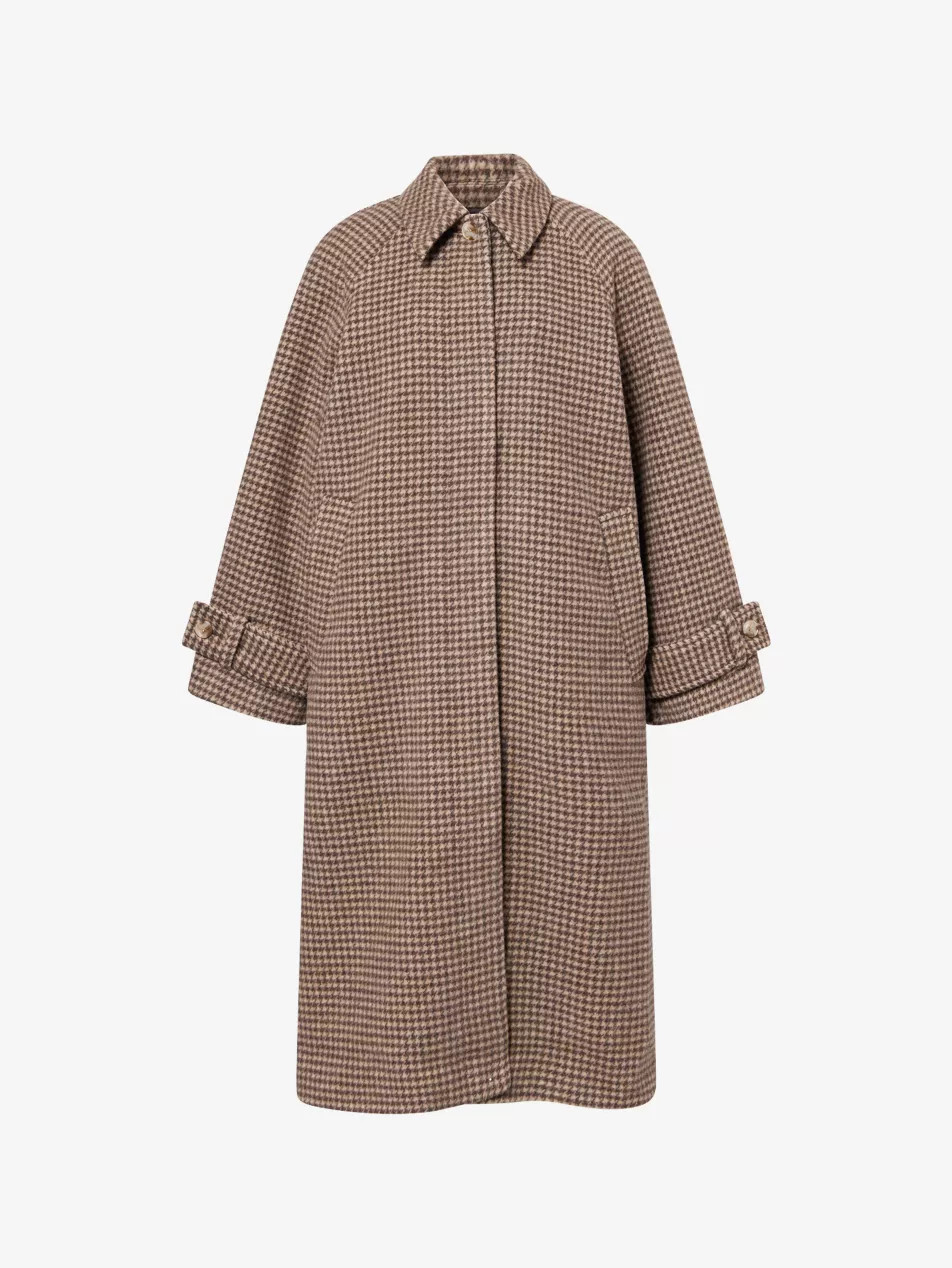Alma Check-Pattern Wool-Blend Coat | Selfridges