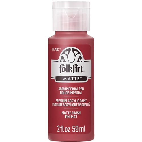 FolkArt Acrylic Paint in Assorted Colors (2 oz), , Imperial Red | Amazon (US)