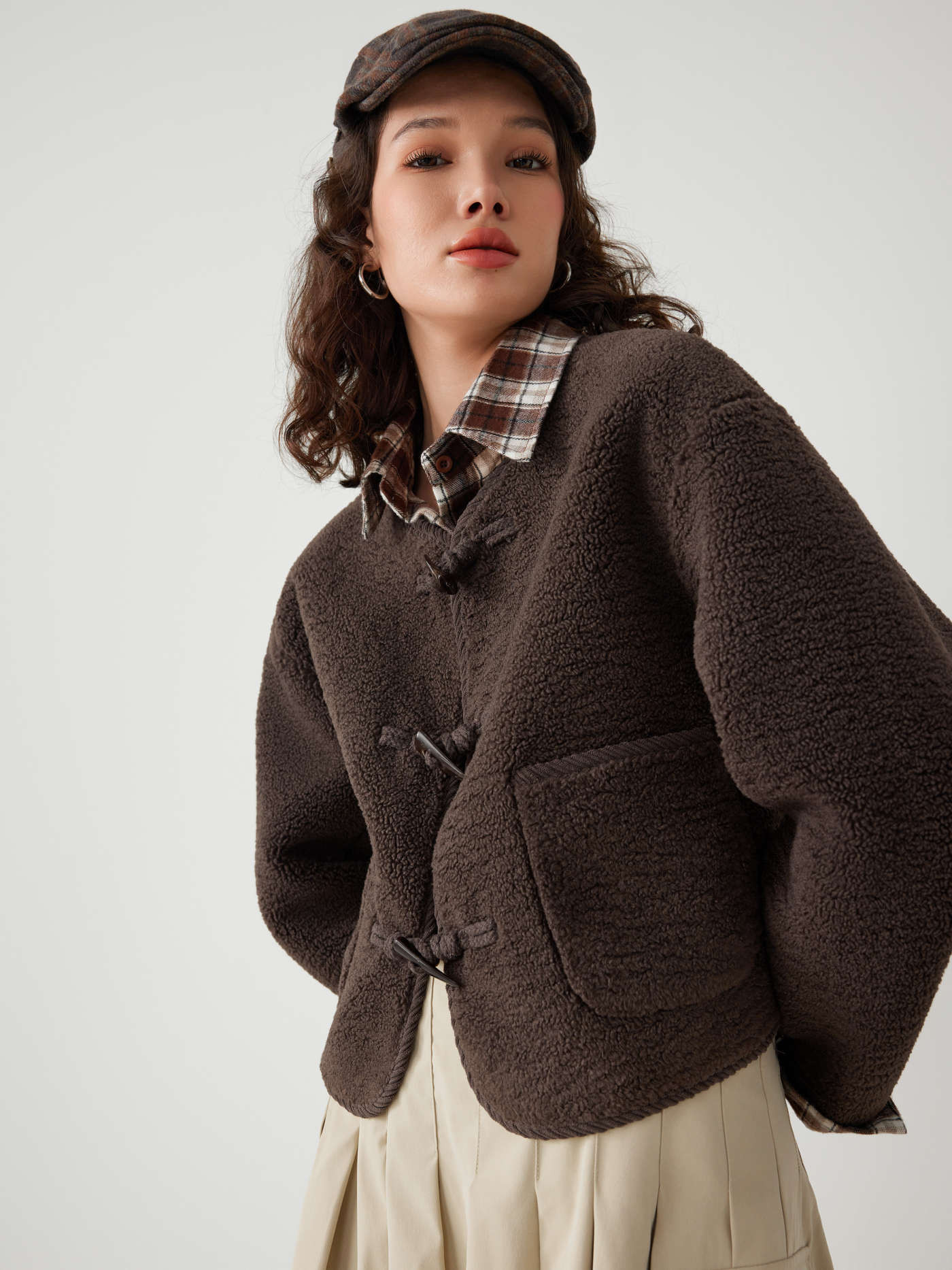 Countryside Core Fleece Fleece Duffle Jacket For School Daily Casual Date Picnic Exhibition Coffe... | Cider