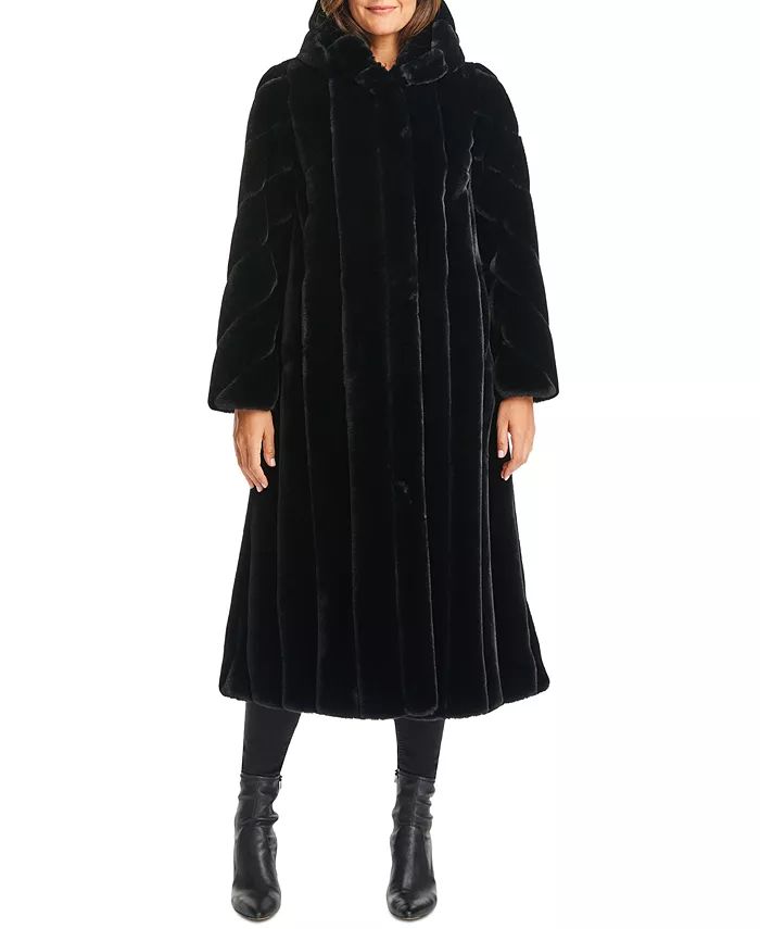 Jones New York Women's Hooded Faux-Fur Maxi Coat & Reviews - Coats & Jackets - Women - Macy's | Macys (US)
