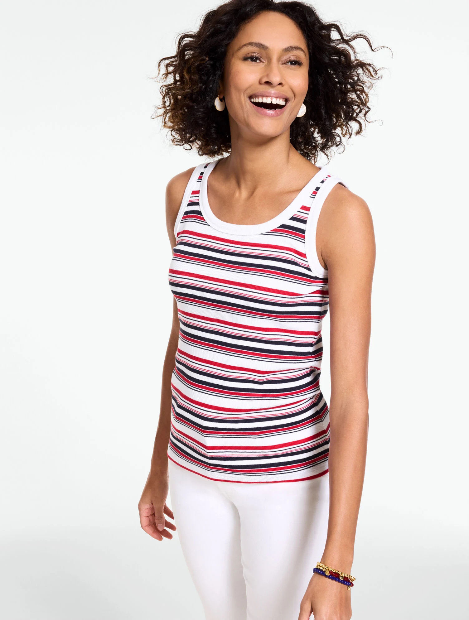 Ribbed Tank - Liberty Stripe | Talbots