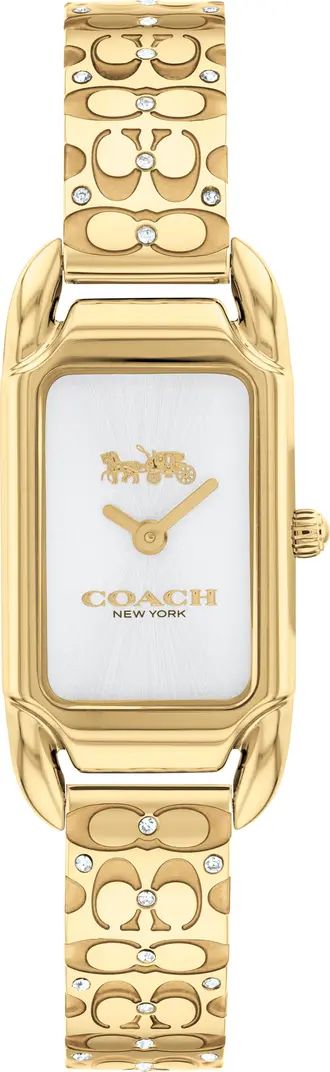 COACH Cadie Crystal Rectangular Bracelet Watch, 17.5mm x 28.5mm | Nordstrom | Nordstrom