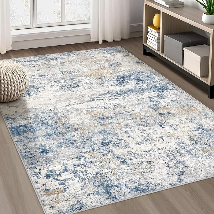 Area Rug Living Room Rugs - 5x7 Abstract Large Soft Indoor Washable Rug Neutral Modern Low Pile C... | Amazon (CA)