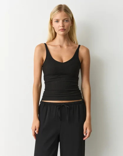 Cotton Rib V Neck Tank | Glassons (Australia)