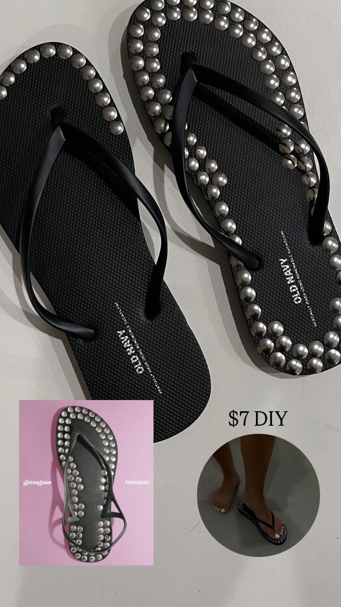 Flip flops from old navy $2.50 and thumb tacks from hobby lobby for $1.99 (200) x 2. 

#LTKShoeCrush #LTKFindsUnder50 #LTKStyleTip