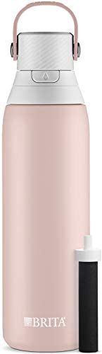Brita Insulated Filtered Water Bottle with Straw, Reusable, Stainless Steel Metal, Rose, 20 Ounce | Amazon (US)