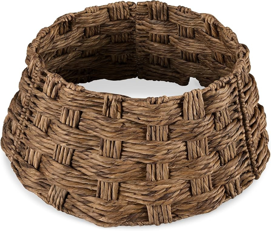 Best Choice Products 24in Christmas Tree Collar, Basket Woven Hyacinth 3-Piece Holiday Rattan Tre... | Amazon (US)