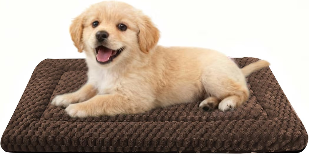 Dog Bed Crate Mat, Soft Durable Washable Anti-Slip Kennel Pad for Dogs & Cats, Reversible (Dark B... | Amazon (US)