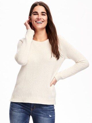 Relaxed Textured Crew-Neck Sweater for Women | Old Navy US