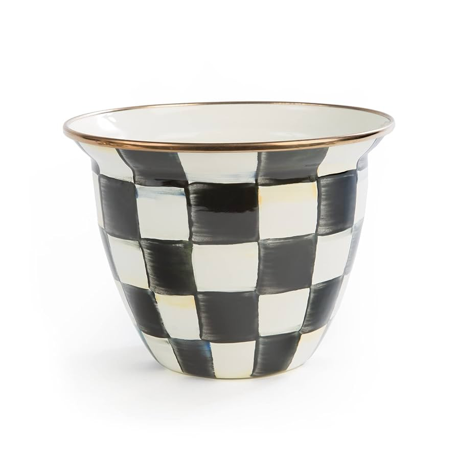 MACKENZIE-CHILDS Flowerpot, Decorative Garden Pot for Growing Plants, Black-and-White Courtly Che... | Amazon (US)
