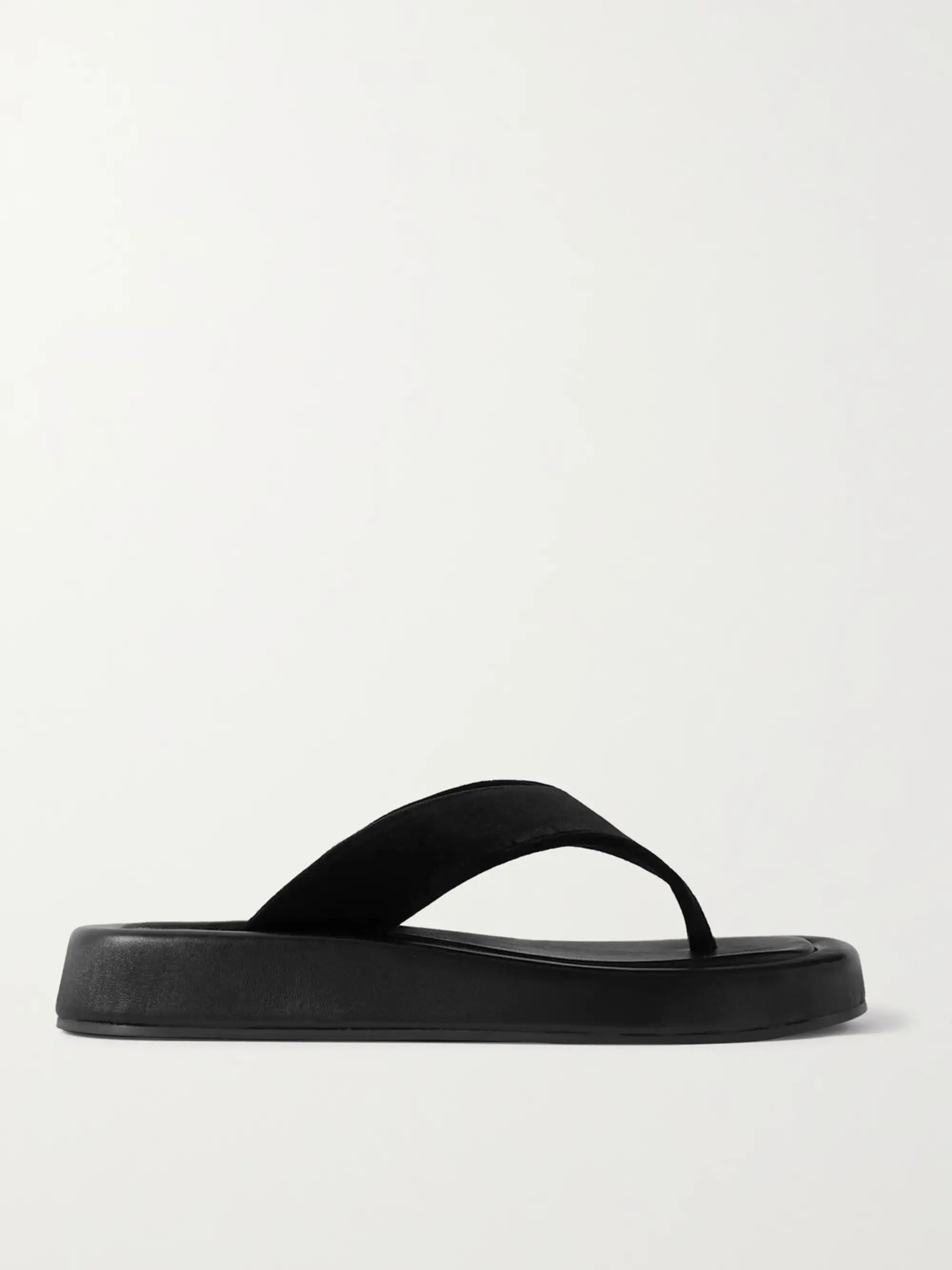 Ginza leather and velvet platform flip flops | NET-A-PORTER (US)