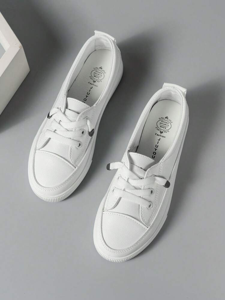 New
     
      Women Minimalist Lace Up Front Skate Shoes, Sporty Outdoor Sneakers
       
     ... | SHEIN