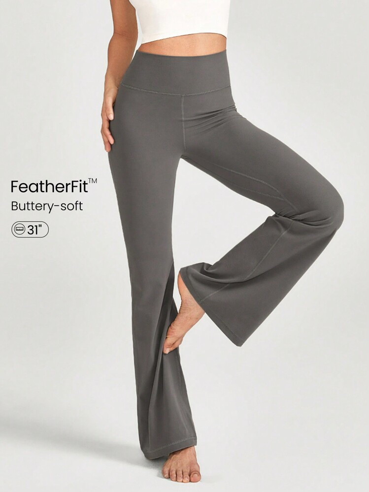 GLOWMODE 31" FeatherFit™ High-Rise Flared Leggings Pants Low Impact Yoga Daily | SHEIN