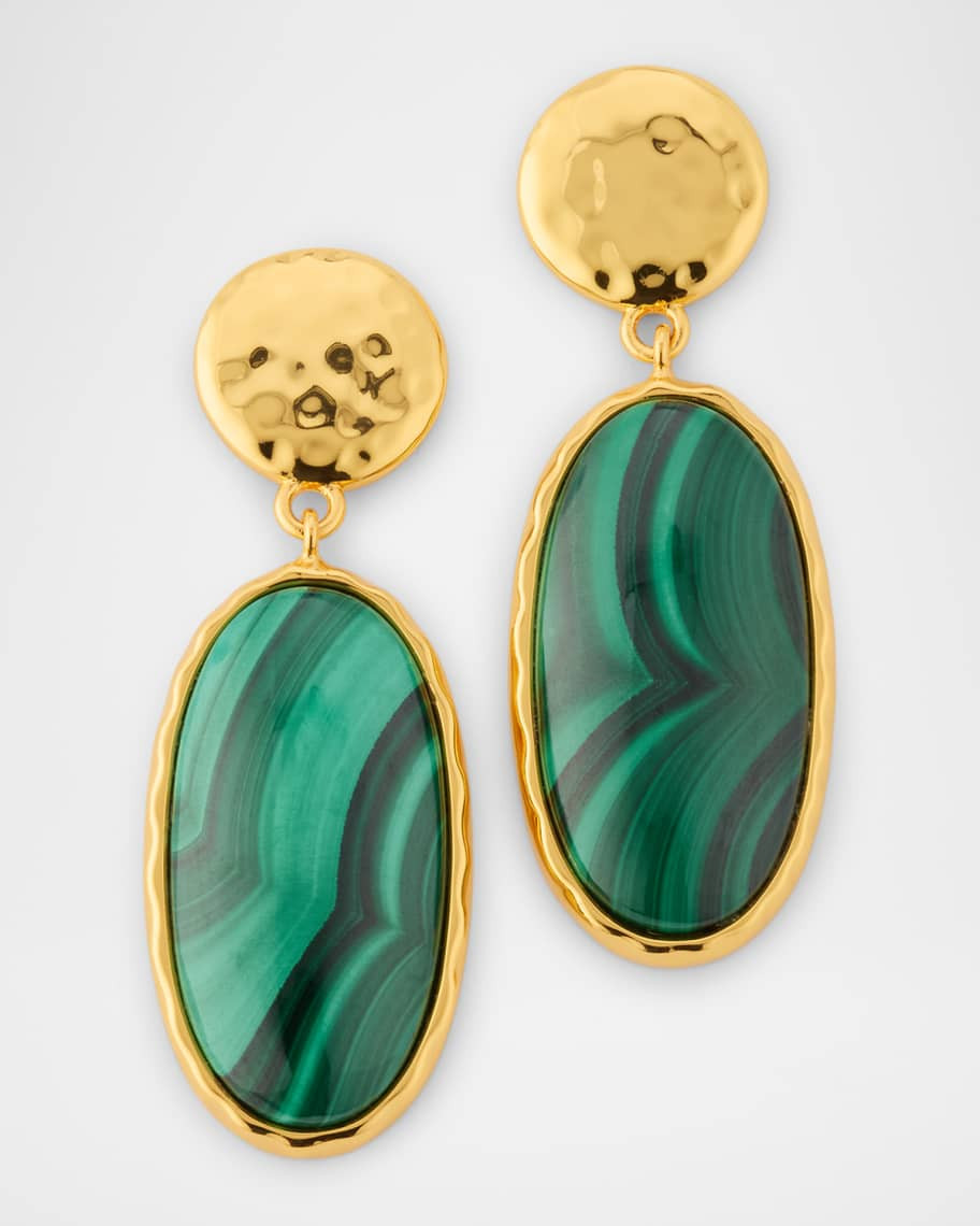 NEST Jewelry Malachite Oval Drop Earrings | Neiman Marcus